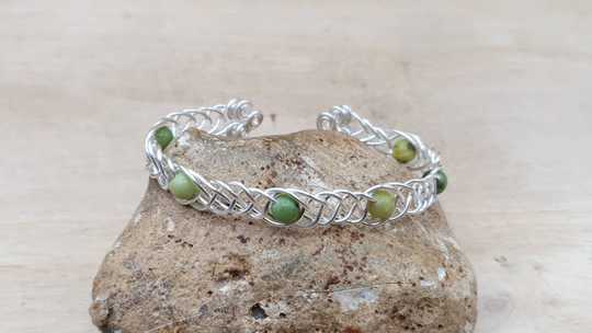 Chrysoprase cuff bracelet