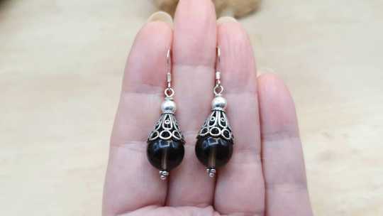 Smoky Quartz cone earrings