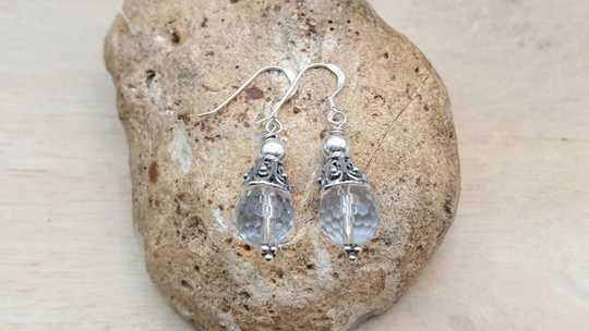 Clear quartz earrings