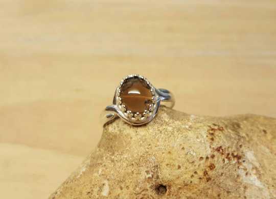 Adjustable Smoky Quartz Ring