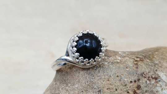 Adjustable Black Onyx Ring