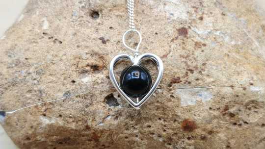 Black Tourmaline Heart Pendant