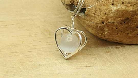 Selenite Heart Pendant