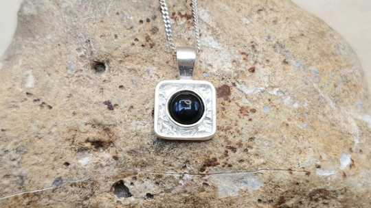 Square Black onyx pendant