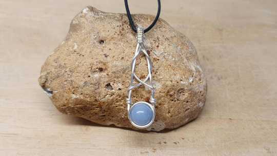 Celtic Wire Angelite Pendant