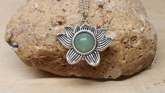 Aventurine Lotus Pendant