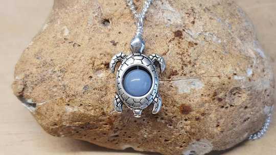 Angelite Turtle Pendant