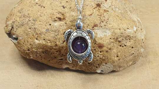 Amethyst Turtle Pendant