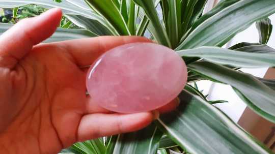 Large Rose Quartz Palm stone