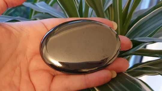 Large Hematite Palm Stone