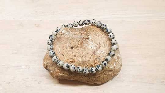 Dalmatian jasper stretch bracelet