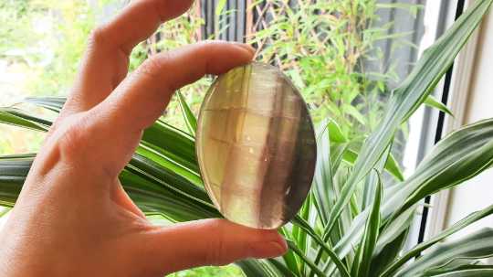 Large fluorite palm stone