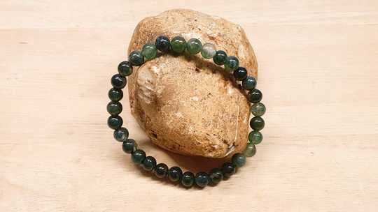 Moss Agate stretch bracelet