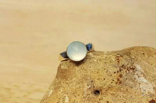 Aqua Chalcedony ring