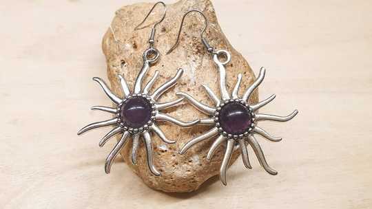Amethyst Sun Earrings