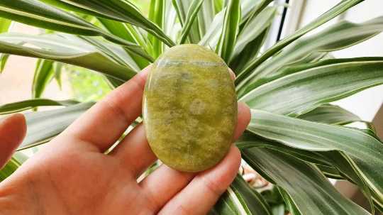 Large Serpentine palm stone