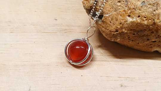 carnelian circle pendant