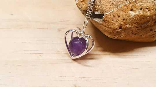 Amethyst heart pendant