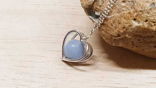 Angelite heart pendant