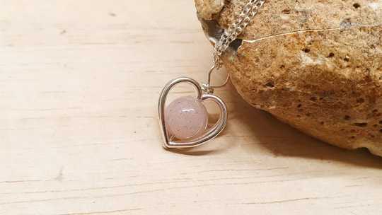 Sunstone heart pendant