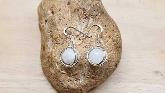 Celestite Circle Earrings