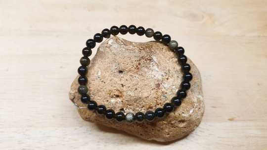 Golden sheen obsidian bracelet