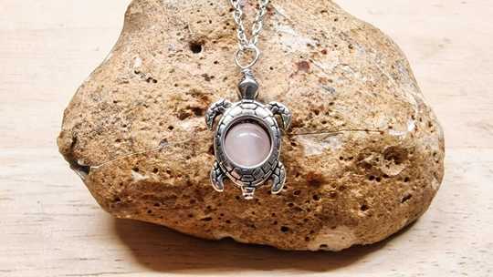 Rose Quartz Turtle Pendant