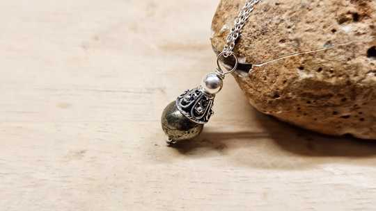 Pyrite cone pendant