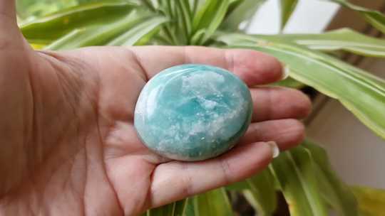 Amazonite palm stone