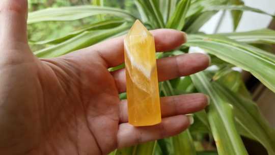 Orange calcite tower