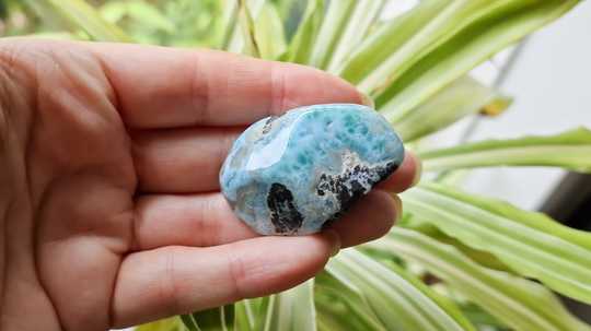 Large Larimar worry stone