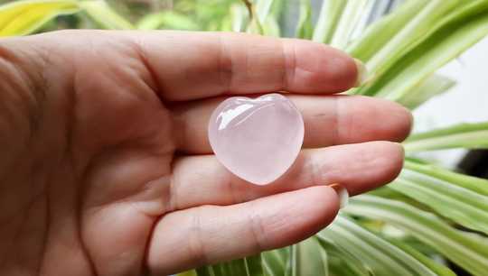 Small rose quartz heart