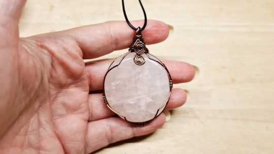 Large rose quartz pendant