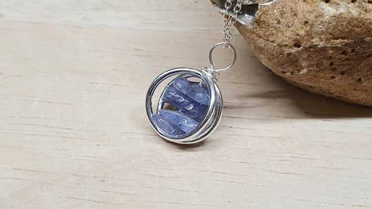 Tanzanite circle pendant