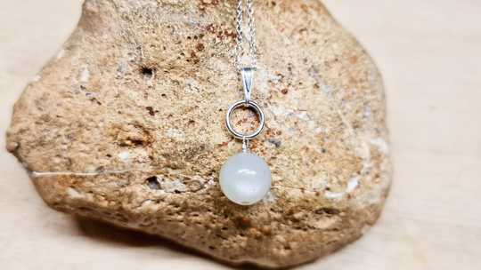 Moonstone circle pendant